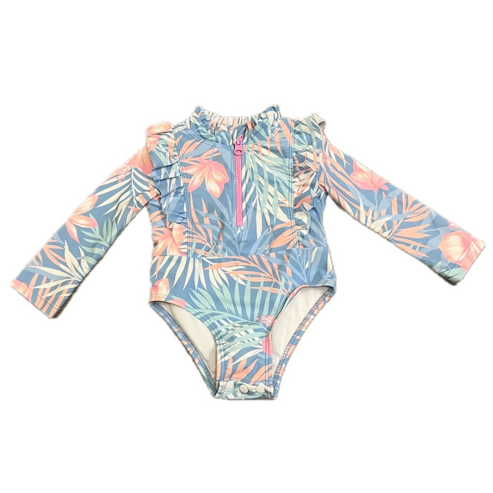 Tommy Bahama one piece swim suit girls size 12 months long sleeve
